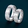 Elegant S925 Sterling Silver Striped Segment Couple Bands