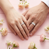 S925 Sterling Silver Textured Ribbed Couple Bands