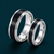 S925 Sterling Silver Black Galaxy Inlay Couple Bands