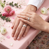 S925 Sterling Silver Dual Texture Line Couple Bands