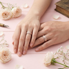 S925 Sterling Silver Rose Gold Dual Texture Couple Bands