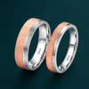 S925 Sterling Silver Rose Gold Matte Texture Couple Bands