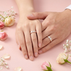 S925 Sterling Silver Rose Gold Sparkle Strip Couple Bands