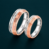 S925 Sterling Silver Dual-Tone Faceted Couple Bands