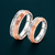 S925 Sterling Silver Dual-Tone Faceted Couple Bands