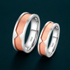 S925 Sterling Silver Dual-Tone Heart Cut Couple Bands