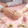 S925 Sterling Silver Gold-Tone Ribbed Couple Bands