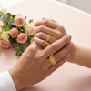 S925 Sterling Silver Gold-Plated Ribbed Couple Bands