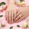S925 Sterling Silver Matte Finish Couple Bands
