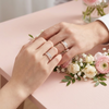 S925 Sterling Silver Triple Layer Rose Gold Couple Bands
