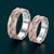 S925 Sterling Silver Faceted Geometric Couple Bands
