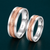 S925 Sterling Silver Rose Gold Textured Couple Bands
