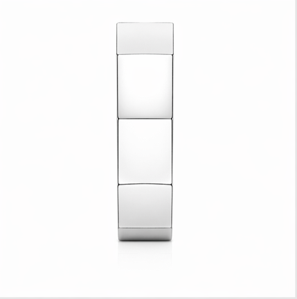 Modern S925 Sterling Silver Block Design Couple Bands