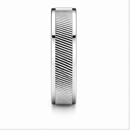 S925 Sterling Silver Ribbed Couple Bands