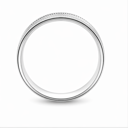 S925 Sterling Silver Ribbed Couple Bands