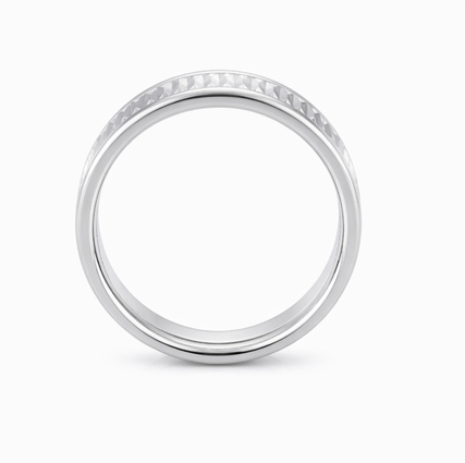 Luxury S925 Sterling Silver Diamond-Cut Couple Bands