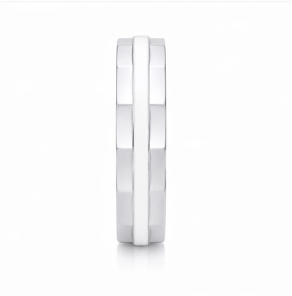 Luxury S925 Sterling Silver Dual-Line Faceted Couple Bands
