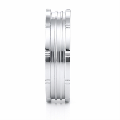 Premium S925 Sterling Silver Multi-Line Textured Couple Bands