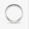 Stylish S925 Sterling Silver Black Inlay Couple Bands