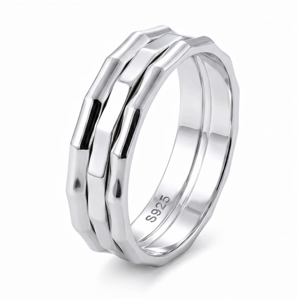 Stylish S925 Sterling Silver Chain Design Couple Bands