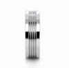 Premium S925 Sterling Silver Multi-Line Matte & Polish Couple Bands