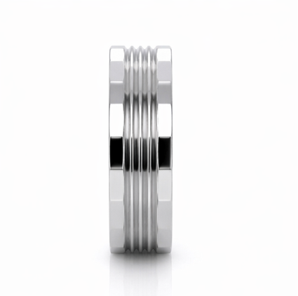 Premium S925 Sterling Silver Multi-Line Matte & Polish Couple Bands