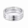 Classic S925 Sterling Silver Triple Groove Couple Bands