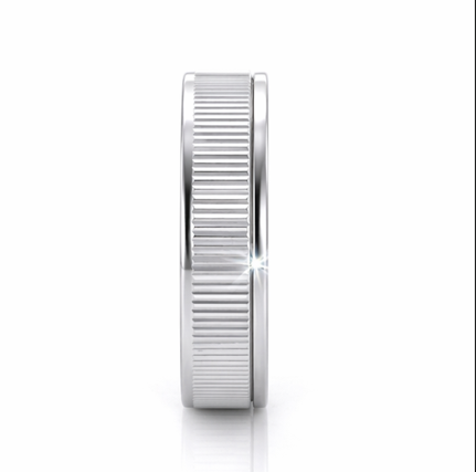 S925 Sterling Silver Textured Ribbed Couple Bands