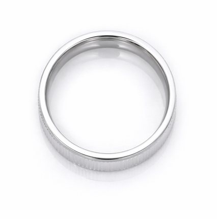 S925 Sterling Silver Textured Ribbed Couple Bands