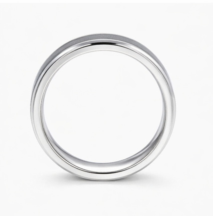 S925 Sterling Silver Black Galaxy Inlay Couple Bands