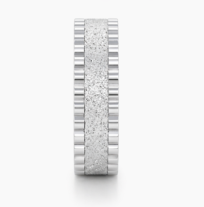 S925 Sterling Silver Textured Sparkle Couple Bands