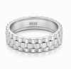 S925 Sterling Silver Chain Texture Couple Bands