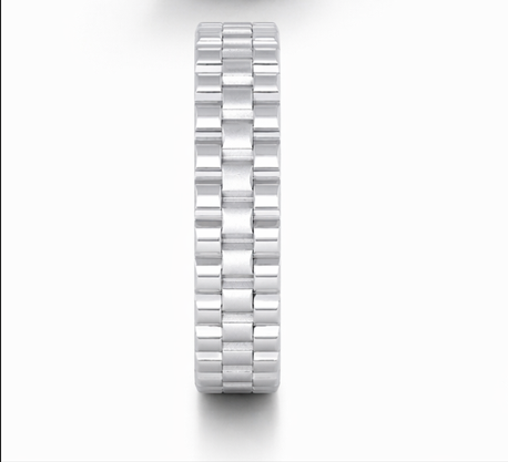 S925 Sterling Silver Chain Texture Couple Bands