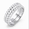 S925 Sterling Silver Chain Texture Couple Bands