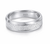 S925 Sterling Silver Sparkle Texture Couple Bands with Line Detailing