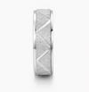 S925 Sterling Silver Geometric Triangle Texture Couple Bands