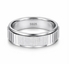 S925 Sterling Silver Dual Finish Striped Couple Bands
