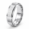 S925 Sterling Silver Dual Finish Striped Couple Bands