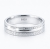 S925 Sterling Silver Sparkle Texture Couple Bands