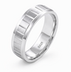 S925 Sterling Silver Linear Groove Couple Bands