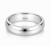 S925 Sterling Silver Classic Dome Couple Bands