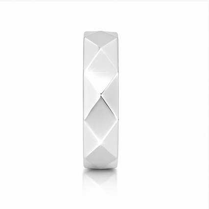 S925 Sterling Silver Faceted Couple Bands |