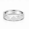 S925 Sterling Silver Faceted Couple Bands |
