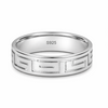 Designer S925 Sterling Silver Greek Pattern Couple Bands