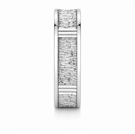 Elegant S925 Sterling Silver Sparkle Textured Couple Bands