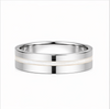 Classic S925 Sterling Silver Couple Bands with Subtle Cream Inlay
