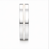 Classic S925 Sterling Silver Couple Bands with Subtle Cream Inlay