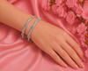 Blue Enamel Stone-Studded Bangles – 925 Sterling Silver Platinum Polish Designer Set