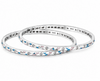 925 Sterling Silver Blue Enamel Stone-Studded Bangles – Sleek Designer Silver Bangle Set