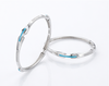 Minimal Blue Accent Designer Bangles – 925 Sterling Silver Sleek Bangles Set